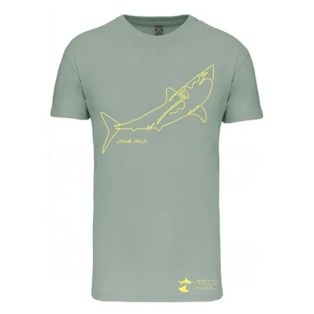 T-shirt homme à col rond requin taupe