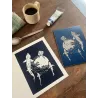 Linogravure raies et requins